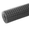 vidaXL Chicken Wire Fence Steel with PVC Coating 25x1.5 m Grey