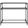 vidaXL Console Table with Black Glass Top98x35x81 cm Steel