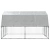 vidaXL Chicken Cage with Roof and Door Silver Galvanised Steel