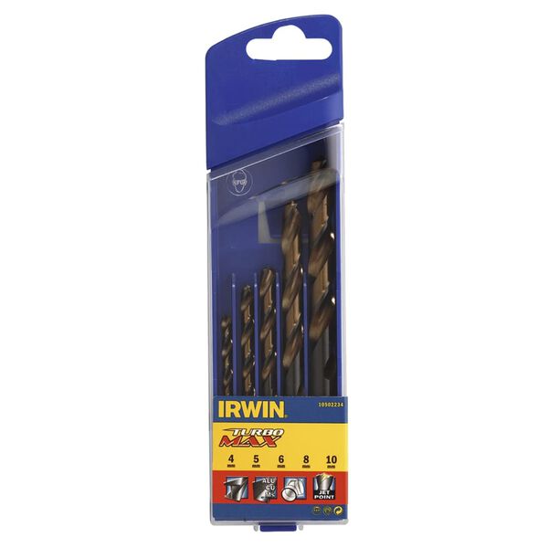Irwin HSS Turbomax Drill Bit Set 4/5/6/8/10 mm 5 pieces 10502234