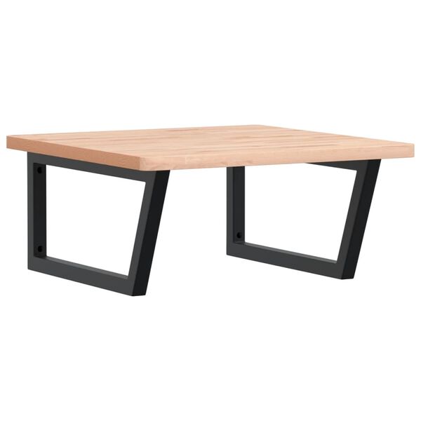 vidaXL Basin Shelf Wall Mounted Steel and Solid Wood Beech