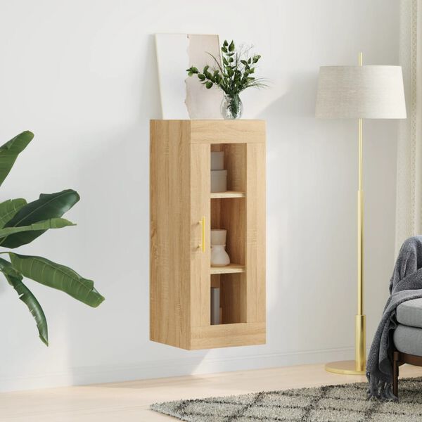 vidaXL Wall Mounted Cabinet Sonoma Oak 34.5x34x90 cm