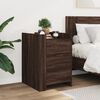 vidaXL Bedside Cabinet Brown Oak 45x50x65 cm Engineered Wood