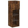 vidaXL 4 Piece TV Wall Cabinets with LED Lights Smoked Oak