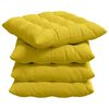 vidaXL Seat Cushions 2 pcs Light Yellow 40 x 40 x 6 cm Fabric