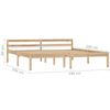vidaXL Bed Frame without Mattress Solid Pine Wood 180x200 cm Super King