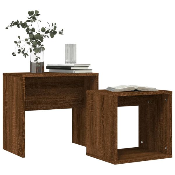vidaXL Nesting Coffee Tables 2 pcs Brown Oak Engineered Wood