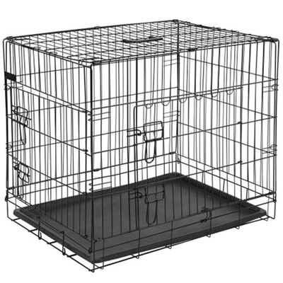 @Pet Dog Transport Crate Metal 77.5x48.5x55.5 cm Black 15002