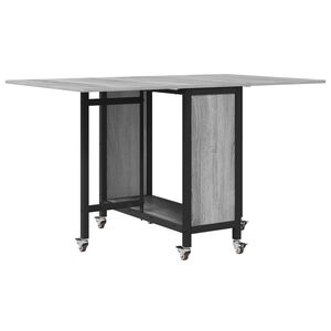 vidaXL Folding Dining Table with Castors 130 x 80 x 76.5 cm steel PB