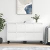 vidaXL Sideboards 2 pcs High Gloss White Engineered Wood