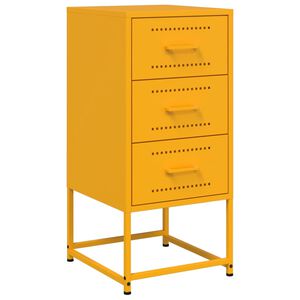 vidaXL Bedside Cabinet Mustard Yellow 36x39x78 cm Steel