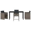 vidaXL Garden Dining Set 5 pcs Grey Poly Rattan