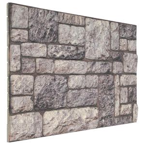 vidaXL Wall Panels 10 pcs 100 x 50 cm Grey and White EPS Foam
