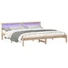 vidaXL Bed Frame with Headboard Brown 200 x 200 cm Solid pine wood