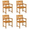 vidaXL Garden Chairs 4 pcs Natural Solid Acacia Wood