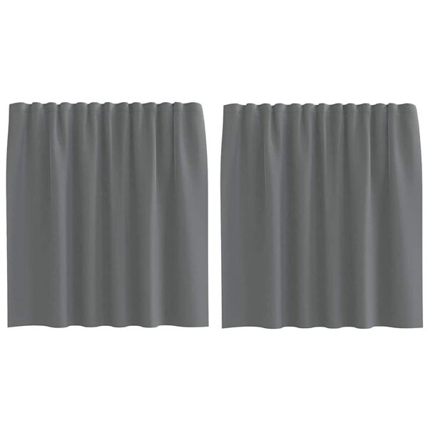 vidaXL Voile Curtains with Rod Pockets 2 pcs Dark Grey