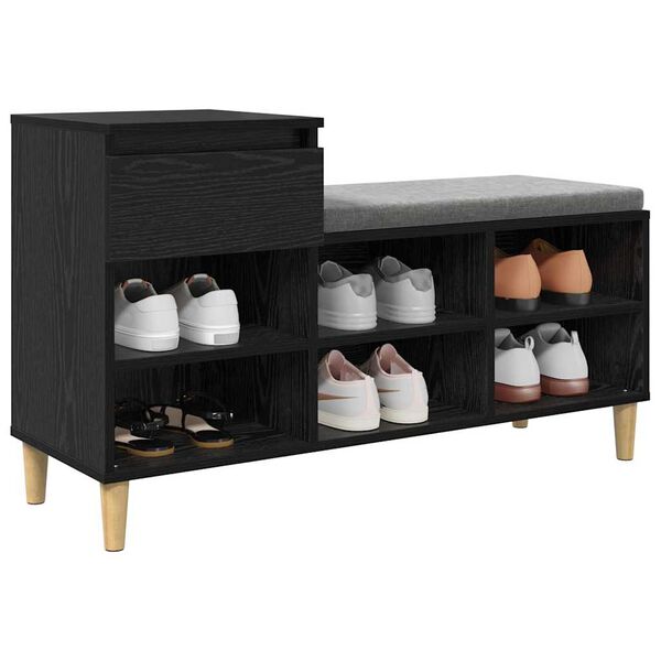vidaXL Shoe Cabinet Black Oak 102 x 36 x 60 cm Engineered Wood