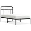 vidaXL Metal Bed Frame without Mattress with Headboard Black 90x200cm