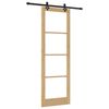 vidaXL Sliding Door Natural 78 x 232 cm Solid Pine Wood and Glass
