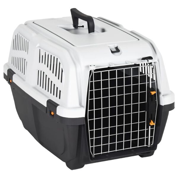 vidaXL Pet Carrier with Metal Door 60x40x39 cm Polypropylene