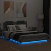 vidaXL Bed Frame with LED without Mattress Grey Sonoma 150x200 cm King Size