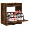 vidaXL Shoe Cabinet Smoked Oak 60x42x69 cm Engineered Wood