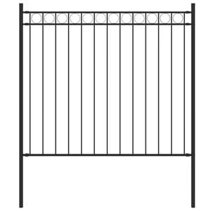 vidaXL Garden Fence Steel 1.81x0.8 m Black