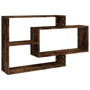 vidaXL Wall Shelf Smoked Oak 104x20x58,5 cm Engineered Wood