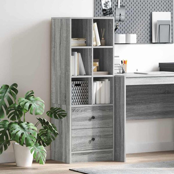 vidaXL Highboard with Drawer Grey Sonoma 45.5 x 34 x 127 cm