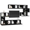 vidaXL TV Cabinet Set Wall-mounted 8 pcs Black Oak Engineered Wood