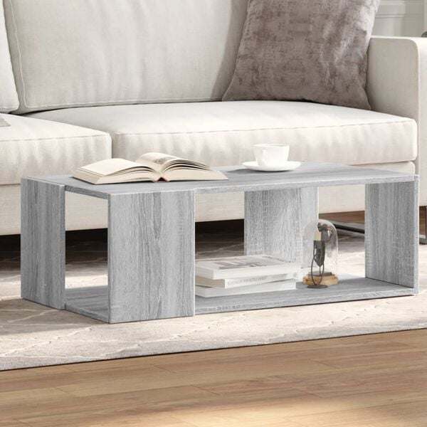vidaXL Coffee Table Grey Sonoma 89.5x48x30 cm Engineered Wood