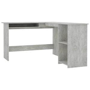 vidaXL L-Shaped Corner Desk Concrete Grey 120x140x75cm Engineered Wood
