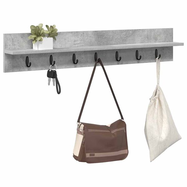 vidaXL Wall-Mounted Coat Rack Concrete Grey 100 x 10.5 x 18 cm