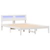 vidaXL Bed Frame with Headboard White 135 x 190 cm Solid Pine Wood