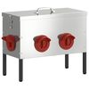 vidaXL Chicken Feeder Silver 41.5 x 20.5 x 33 cm Galvanised Steel