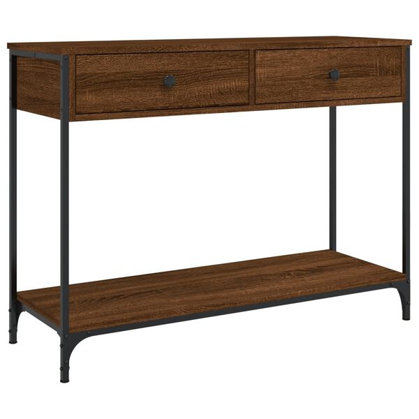 vidaXL Console Table Brown Oak 100x34.5x75 cm Engineered Wood