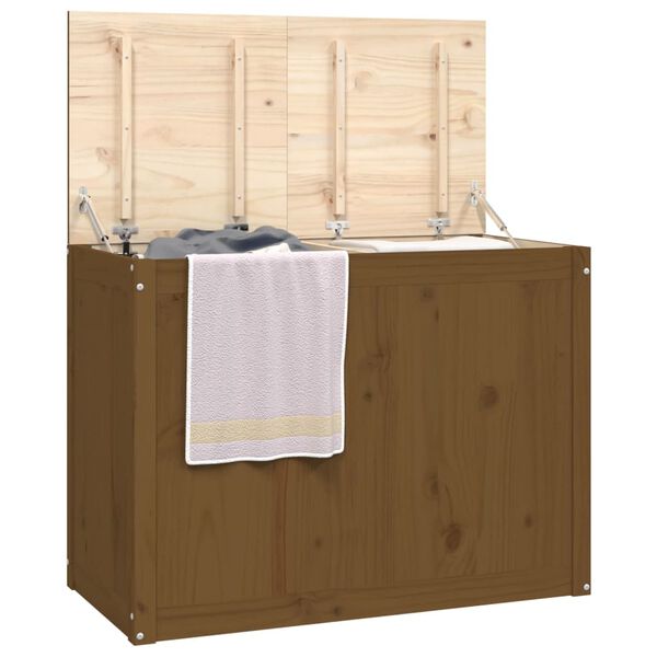 vidaXL Laundry Box Honey Brown 88.5x44x66 cm Solid Wood Pine