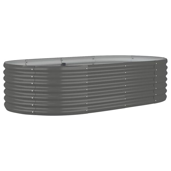 vidaXL Garden Raised Bed Galvanised Steel 152x80x36 cm Grey