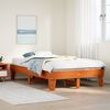 vidaXL Bed Frame without Mattress Wax Brown 135x190 cm Double Solid Wood Pine