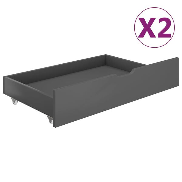 vidaXL Bed Frame without Mattress Dark Grey Solid Pinewood 200x200 cm (322025+321990)