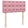vidaXL Box Spring Bed with Mattress Pink 90x200 cm Velvet