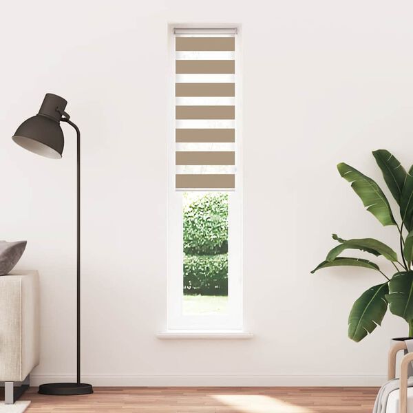 vidaXL Zebra Blind Sand Brown 40x200 cm Fabric Width 35.9 cm Polyester