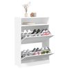 vidaXL Shoe Cabinet with 2 Flip-Drawers White 80x34x116 cm