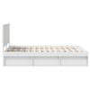 vidaXL Bed Frame with Headboard White 140 x 190 cm Solid Pine Wood