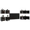 vidaXL Wall Mounted TV Cabinets 8 pcs High Gloss Black 30.5x30x30 cm