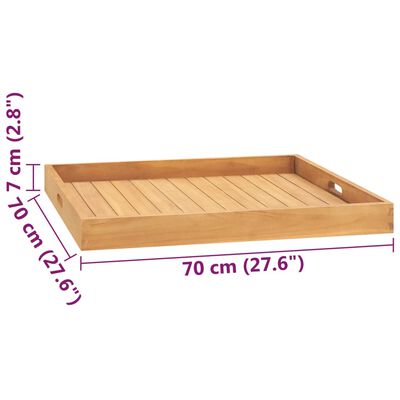 vidaXL Serving Tray 70x70 cm Solid Teak Wood