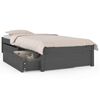 vidaXL Bed Frame without Mattress with Drawers Grey 90x200 cm