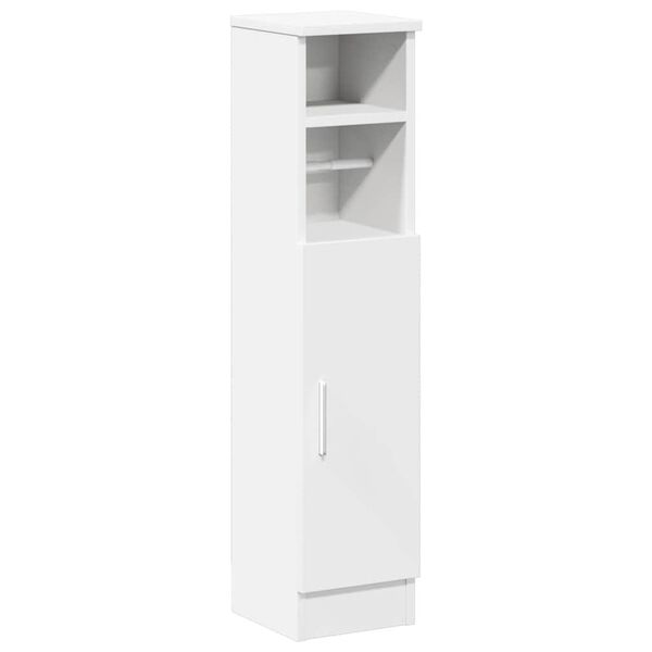 vidaXL Bathroom Cabinet with Roll Holder White 20.5x22x90 cm