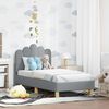 vidaXL Toddler Bed Frame with Headboard Light Grey 70 x 140 cm Fabric