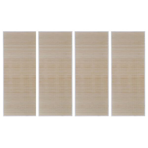 vidaXL Rectangular Natural Bamboo Rugs 4 pcs 120x180 cm